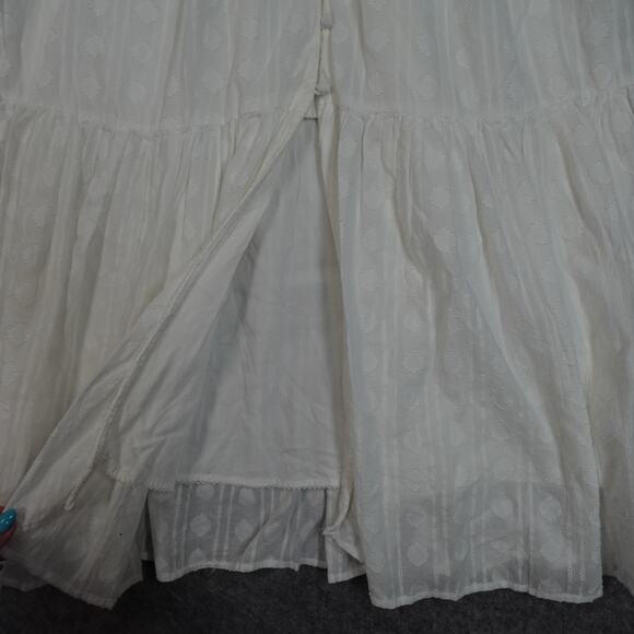 Anthropologie Dress Womens Extra Small Peregrine Midi White Smocked VNeck Aline - Picture 5 of 15